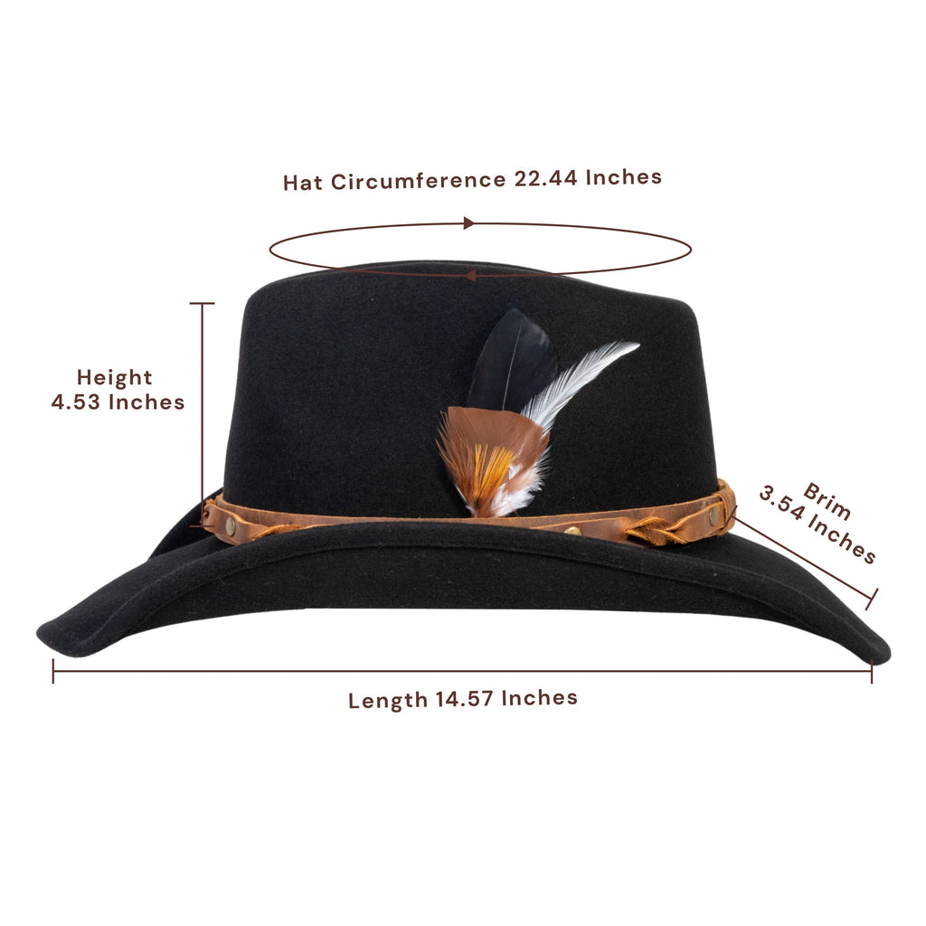 Rustler Black Felt Cowboy Hat